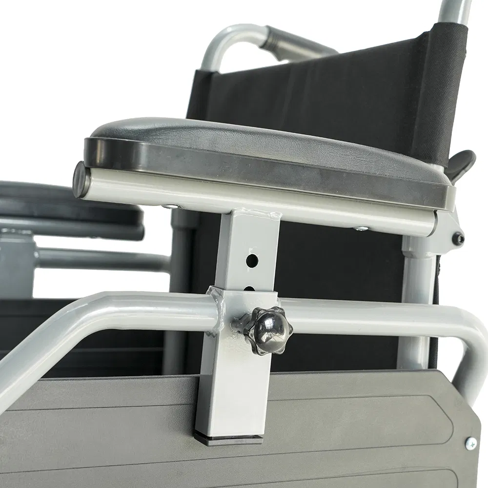 Mdr Black Portable Wheelchair with Detachable Legrests for Seniors' Daily Travel and Home Care