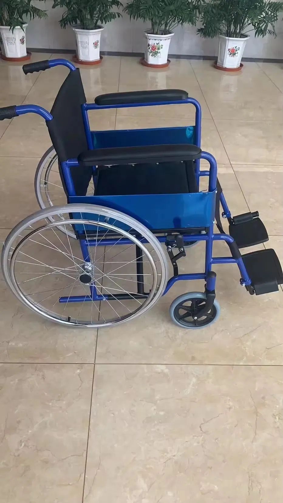 Swing-Away Footrest Folding Manual Standard Folding Sillas De Ruedas Wheelchair for Transport