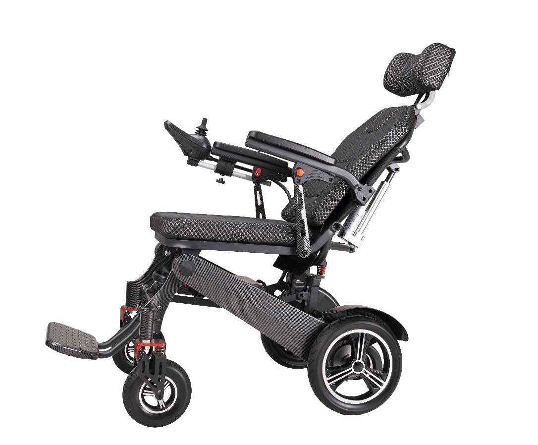 2024 Topmedi Reclining Backrest Electric Folding Handicapped Wheelchair