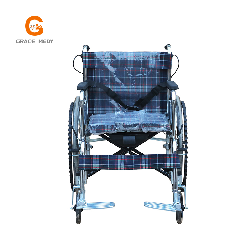 Folding Lightweight Price Elderly Disabled Care Commode Wheelchairs Memory Manual Cushions Wheel Chairs for People with Disabilities