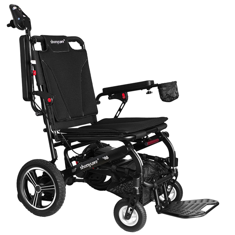Easy-Fold Travel-Friendly Comfortable Double-Layer Seat Padding Electric Wheelchair