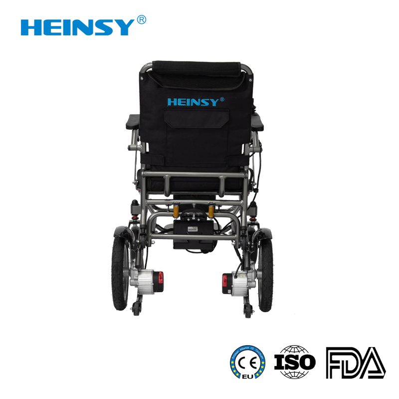 Hes-09 Carried on Airplanes Folding Electric Wheelchair Lightweight Foldable Motorized Wheelchair for Elderly Disabled Transport