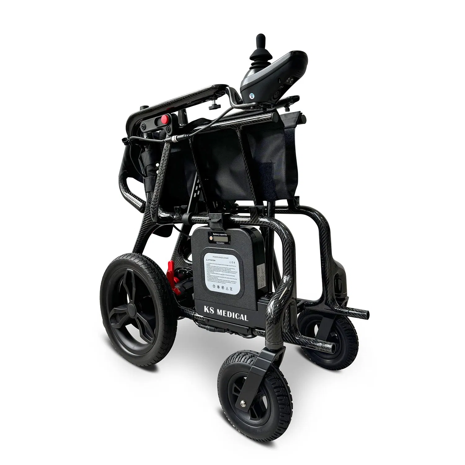 Ksm-507p 160kgs Load Capacity Factory Price Carbon Fiber Lightweight Folding Electric Wheelchair Adults Handicap Airplane Travel