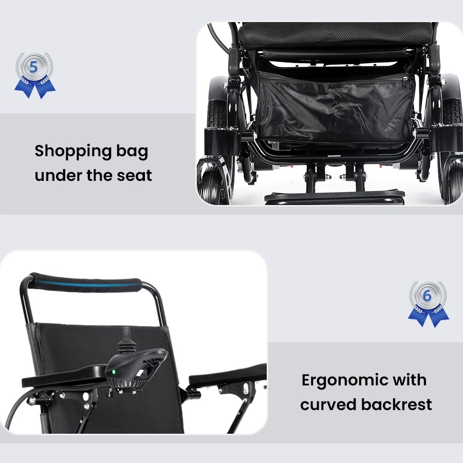 Ksm-601 FDA510K and Mdr Ukca Automatic Travel Lightweight Electric Power Wheelchair for Outdoor with Cheap Price Small Wheelchairs