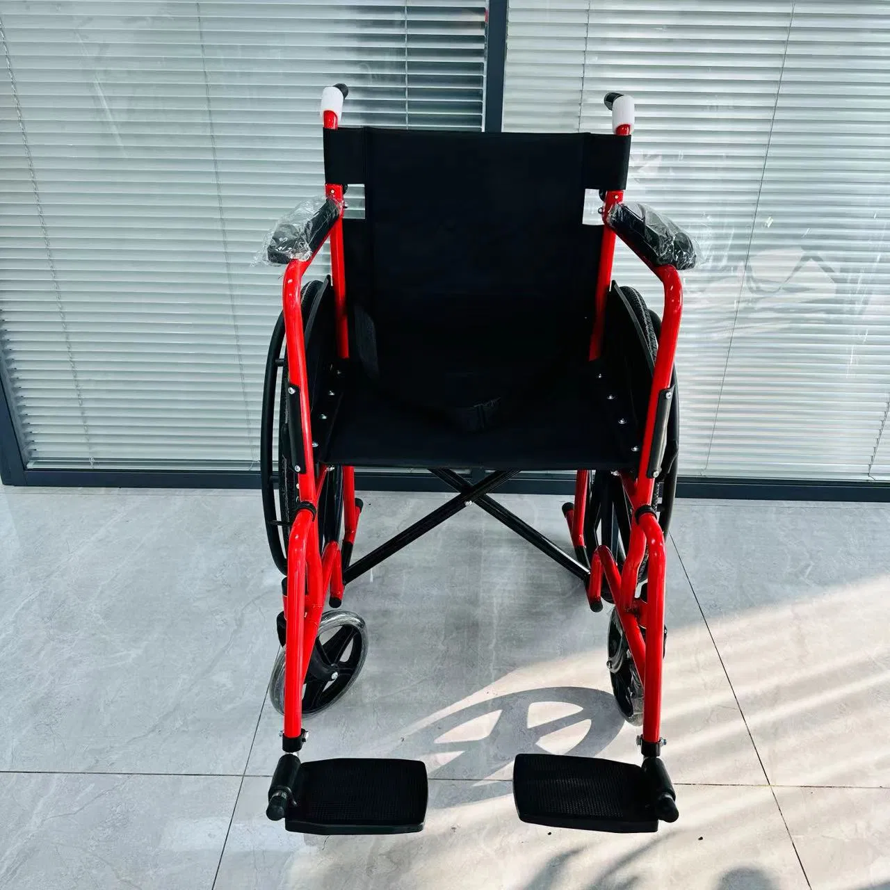 Indoor Manual Wheelchair with Small PU Wheels for Smooth Floor Mobility