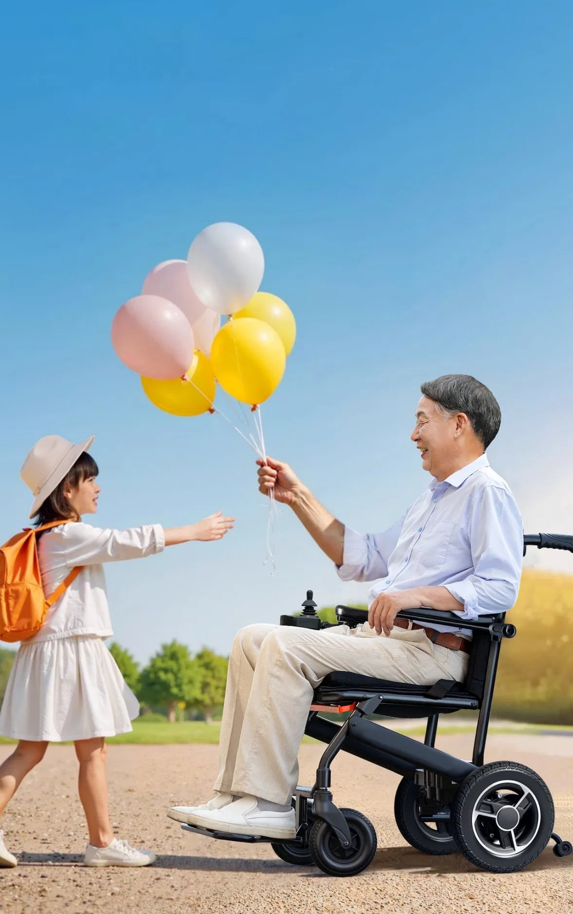 Foldable Electric Wheelchair with Carbon Fiber Frame and Smart Brake System