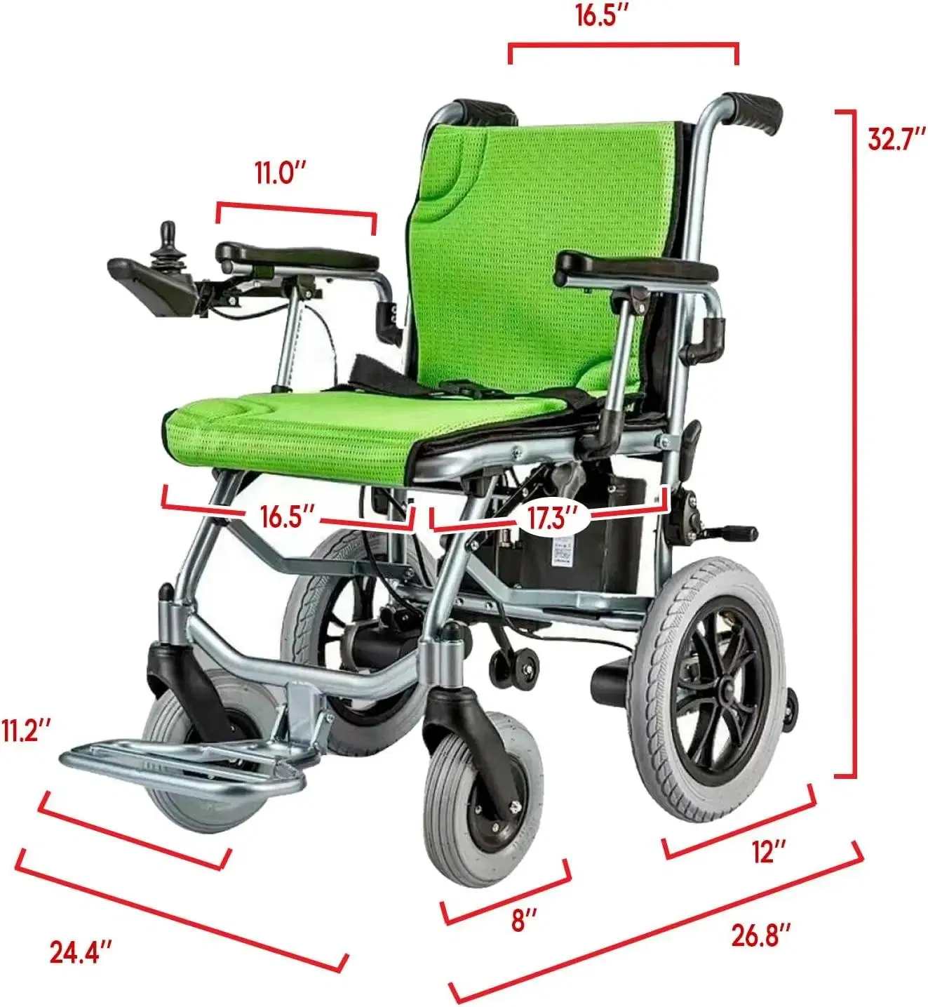2024 Outdoor and Indoor Use Super Lightweight Foldable Easy Portable Aluminum Cheap Ultra Light Electric Wheelchair for Disabled