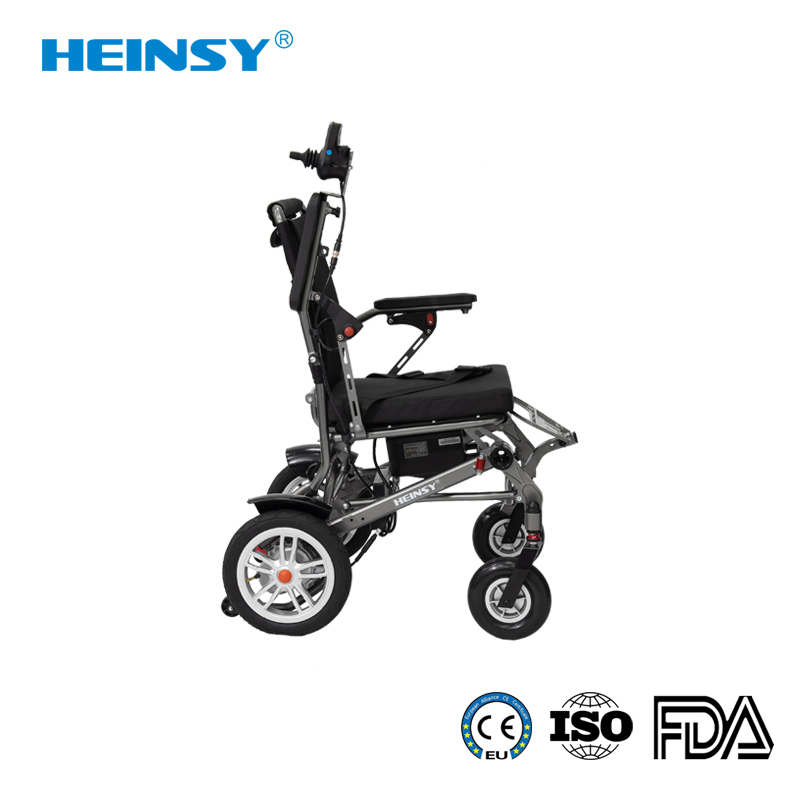 Hes-09 Foldable Medical Supplies Electric Lightweight Foldable Wheelchair Standing Wheelchair