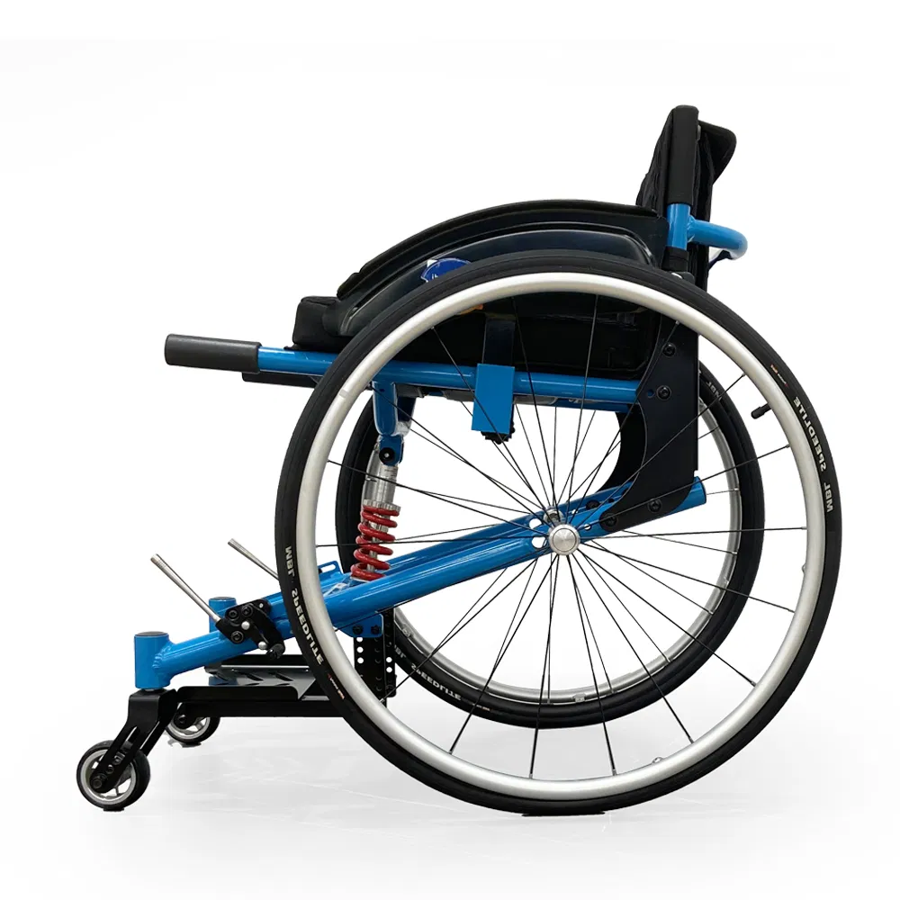 Leisure Active Outdoor Rigid Lightweight Aluminum Wheelchair with Suspension Seat