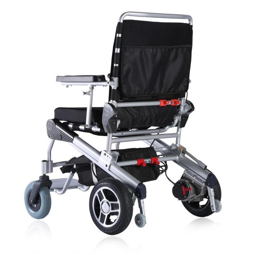 10 Inch Rear Wheel Power Electric Folding Wheelchair, Durable Medical Powerchair, Super Light E-Wheelchair, Designed for Indoor and Limited Outdoor Use.
