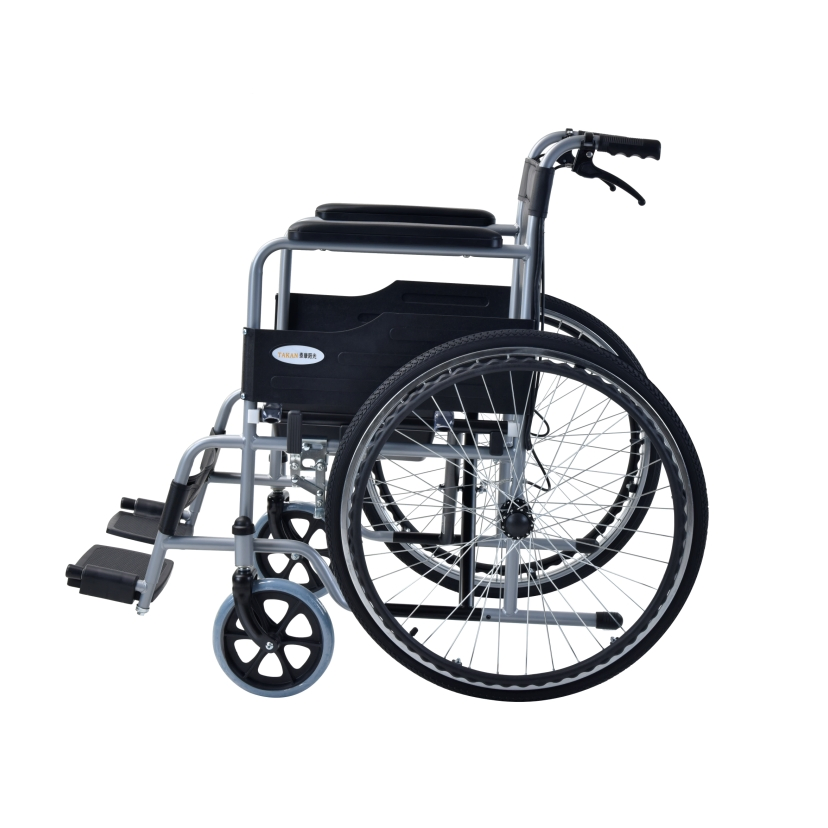 Handbrake Steel Frame Manual Wheelchair Portable Toilet Folding Commode Chair