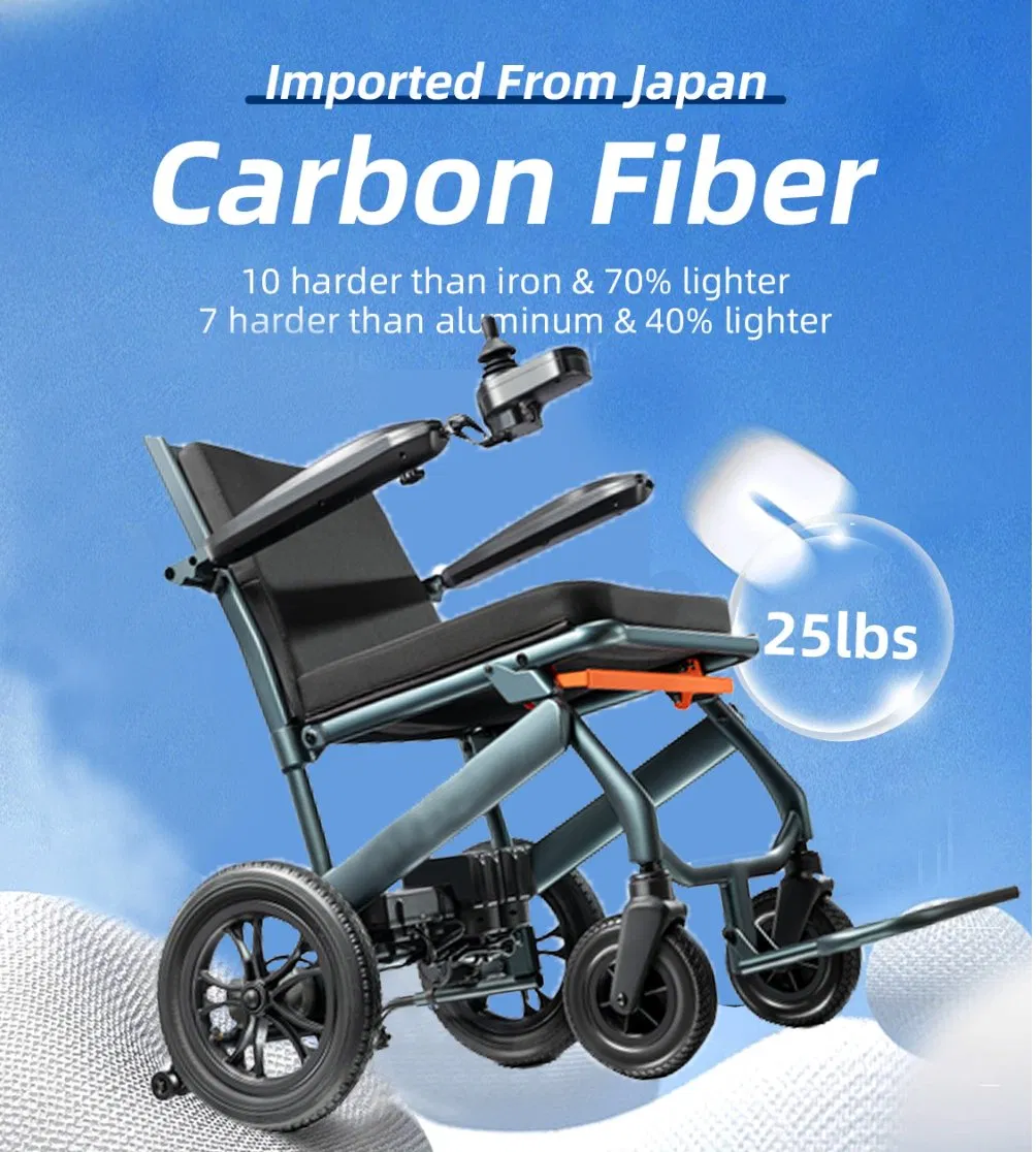 Portable Folding Lightweight Electric Disabled Scooter Wheelchair Carbon Fiber Electric Wheelchair for Travel