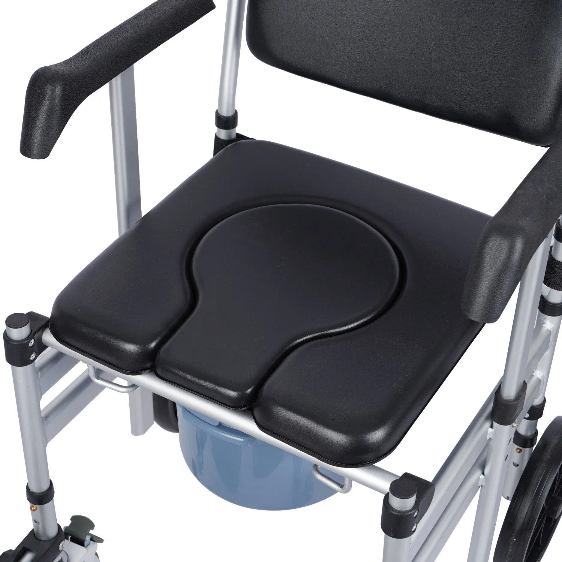 Portable Industrial Fast Delivery Wholesale Convenient Commode Shower Ruggedized Wheel Chair Cc04