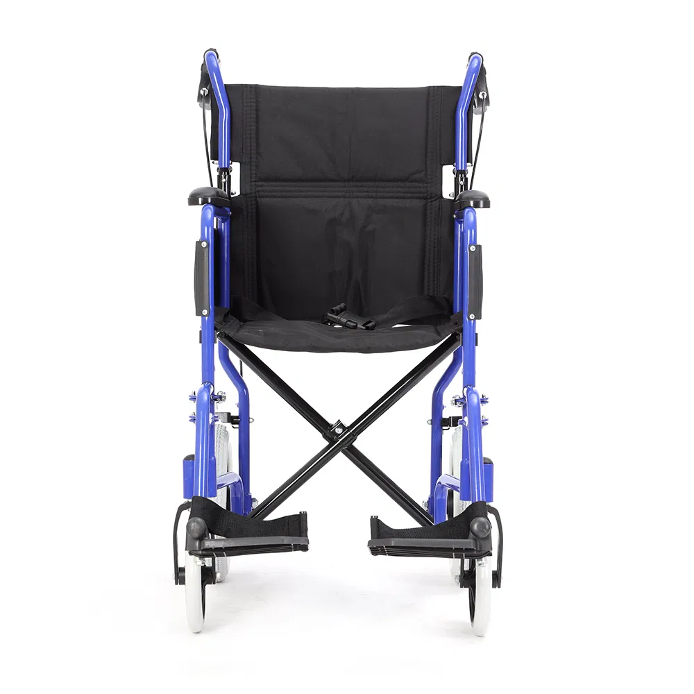 Healthcare Medical Indoor Lightweight Foldable Wheelchair Manual Aluminum Transfer Patient Wheelchair for Disability