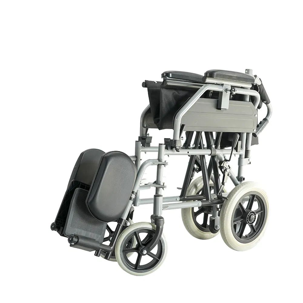 Mdr Black Portable Wheelchair with Detachable Legrests for Seniors' Daily Travel and Home Care