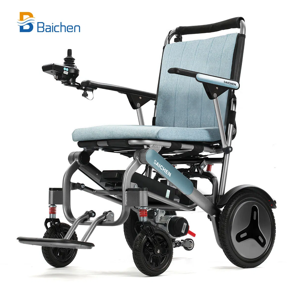 Baichen Hot Sale All Terrain Ultralight Aluminium Alloy Lightweight Foldable Smart Power Electric Wheelchair for Disabled