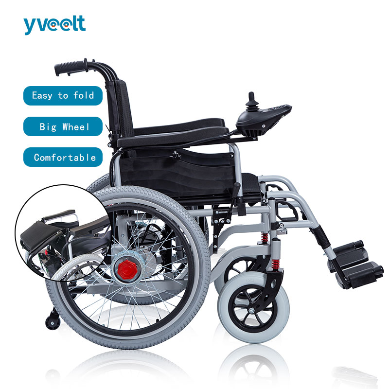 Carbon Steel Power Wheelchair All Terrain Outdoor Remote Control Electric Travel Wheelchair with Joystick