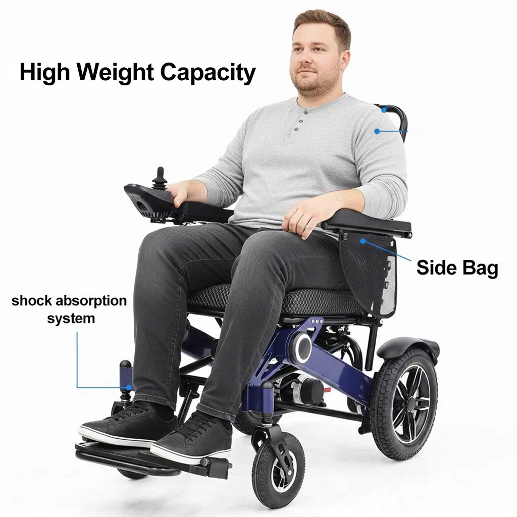 All-Terrain Heavy Duty Folding Electric Wheelchair for Outdoor Use