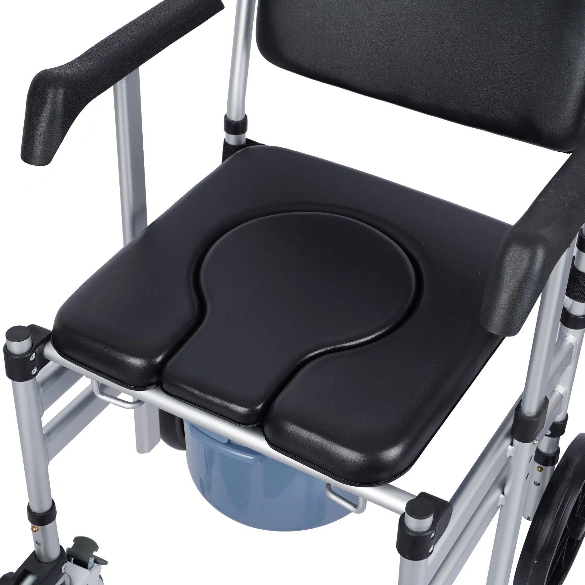 Portable Industrial Fast Delivery Wholesale Convenient Commode Shower Ruggedized Wheel Chair Cc04