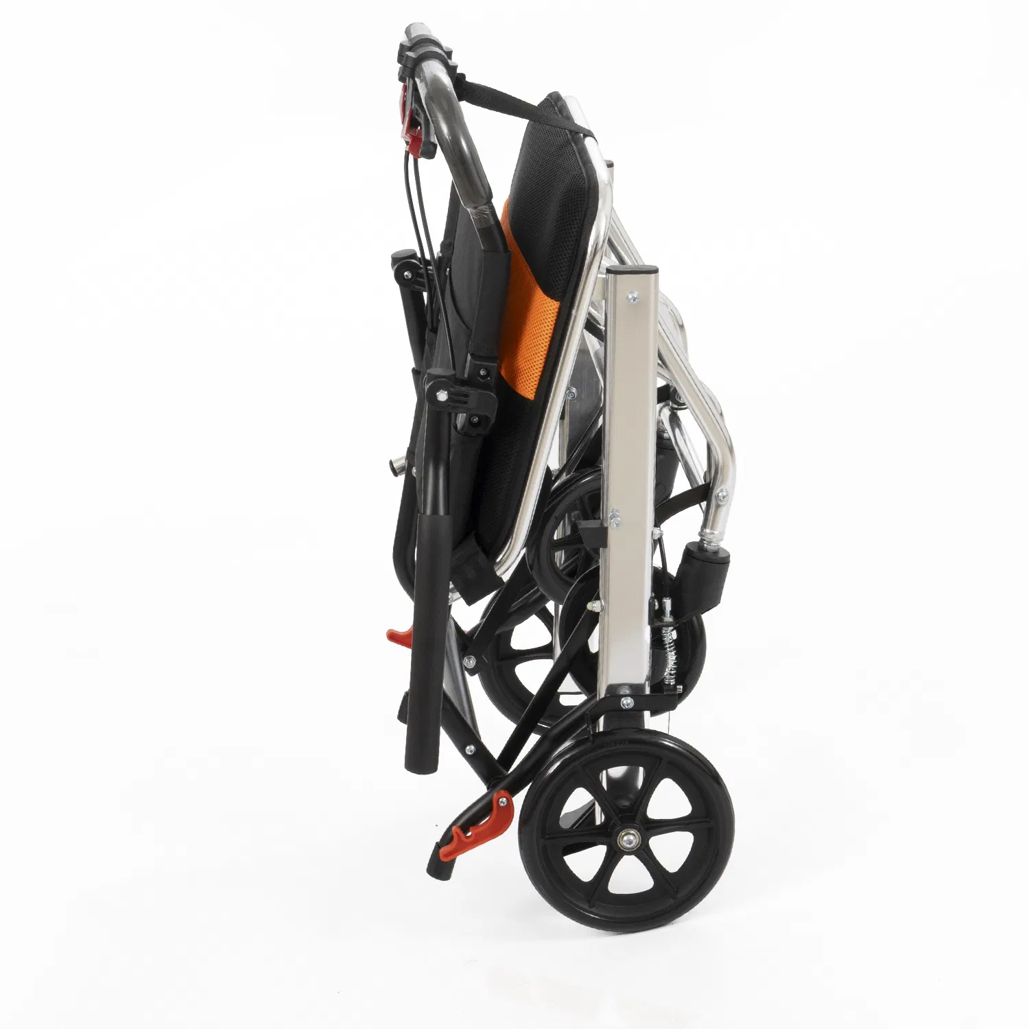 Convenient Portable Press to Fold Light Weight Aluminium Travel Wheelchair for Transport Indoor and Outdoor Use