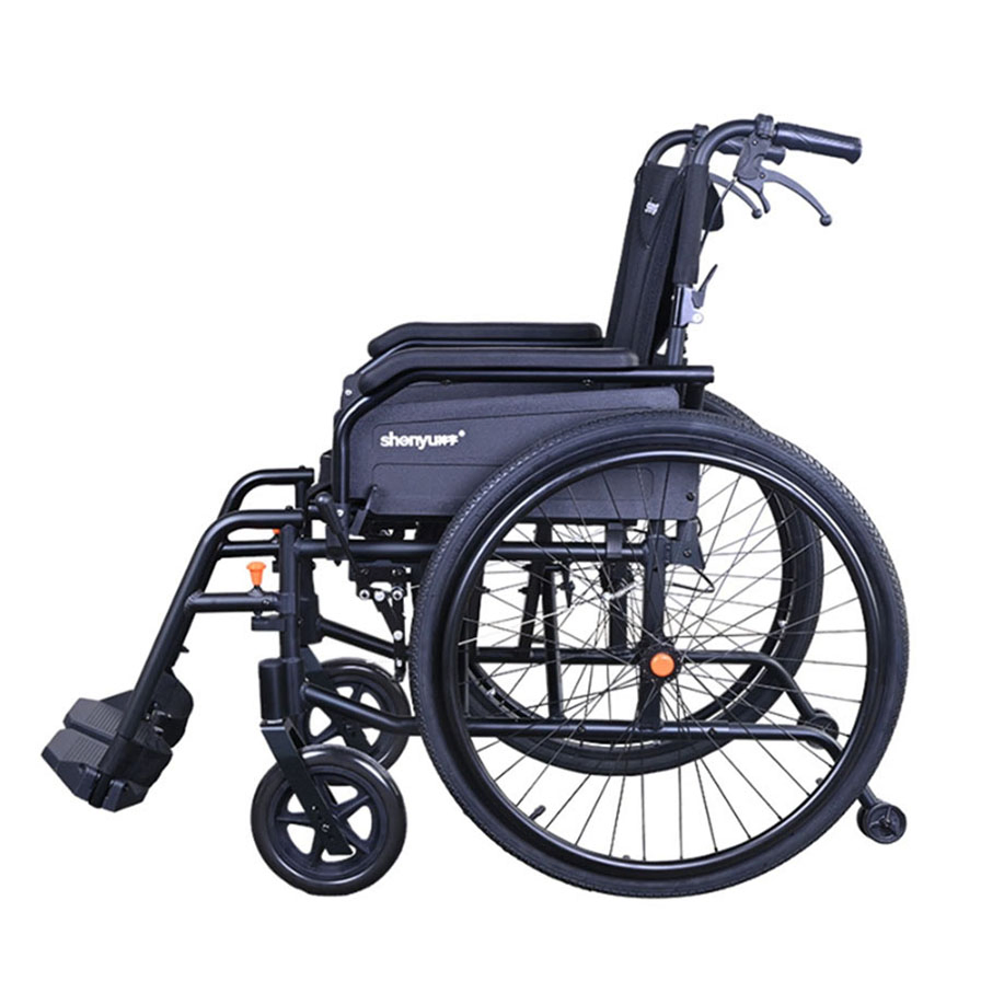 Durable Aluminum Frame Smooth Movement Indoor-Outdoor Manual Wheelchair