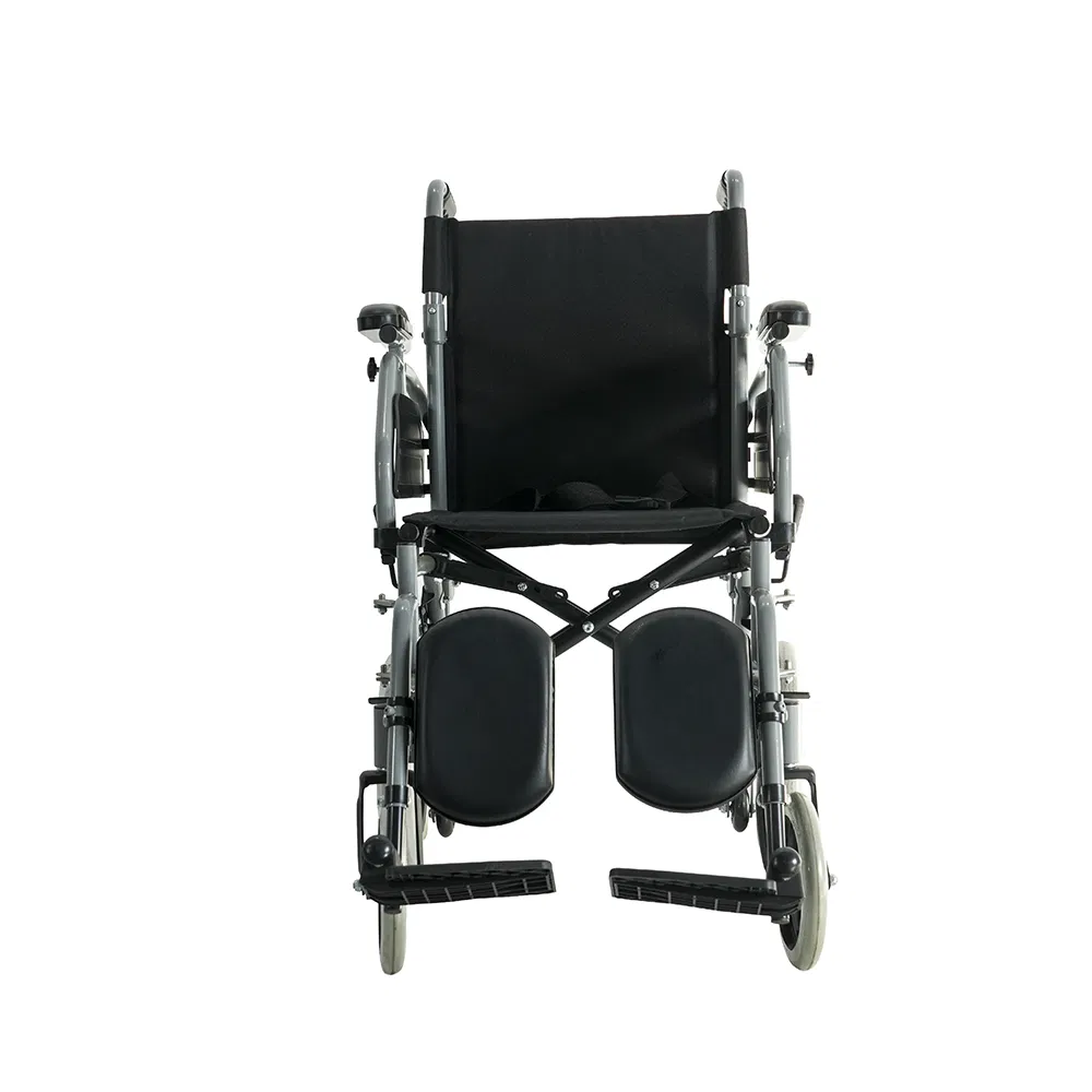 Mdr Black Portable Wheelchair with Detachable Legrests for Seniors' Daily Travel and Home Care
