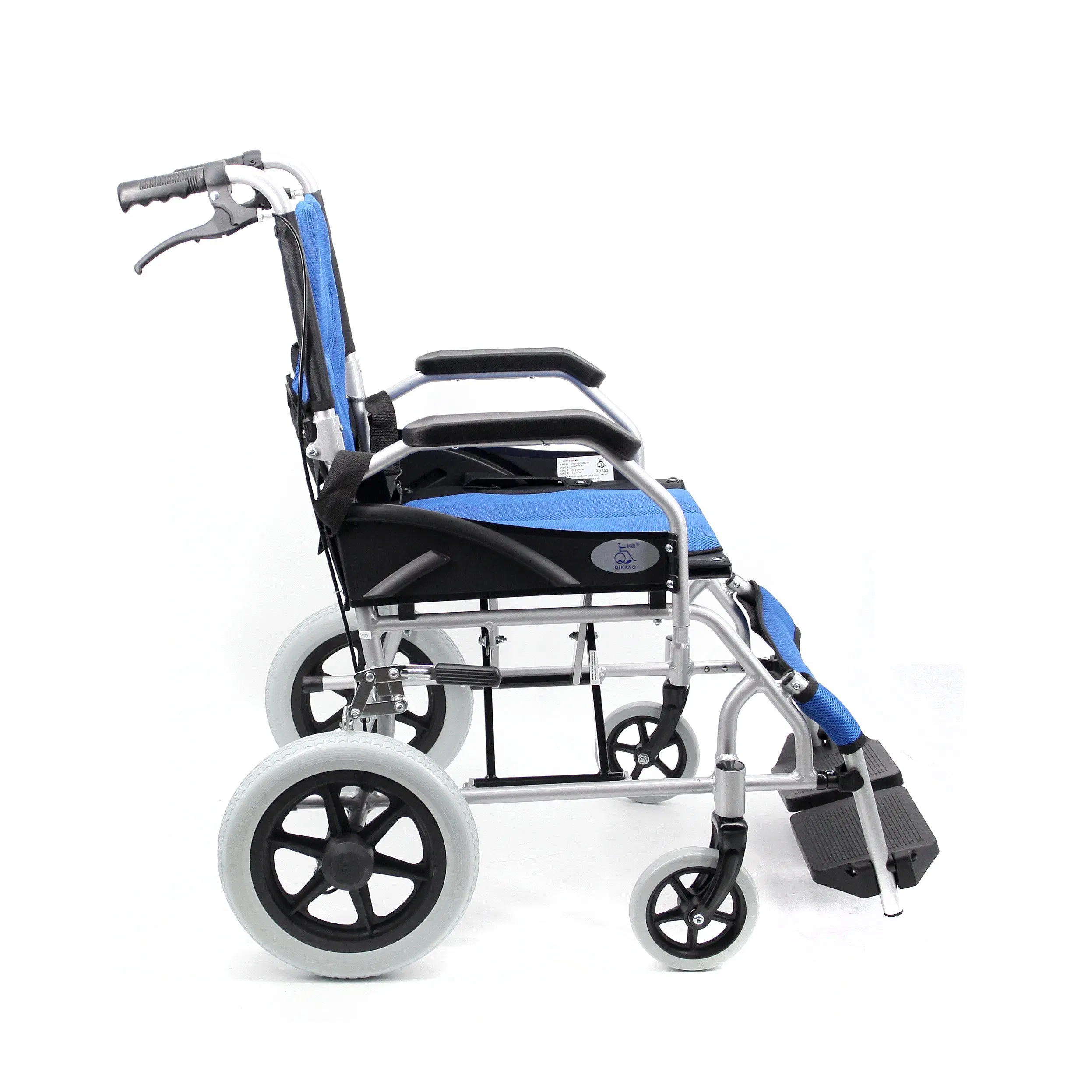 Folding Light Weight Aluminium Travel Wheelchair Portable with Handle Brake 12" Rear Wheel