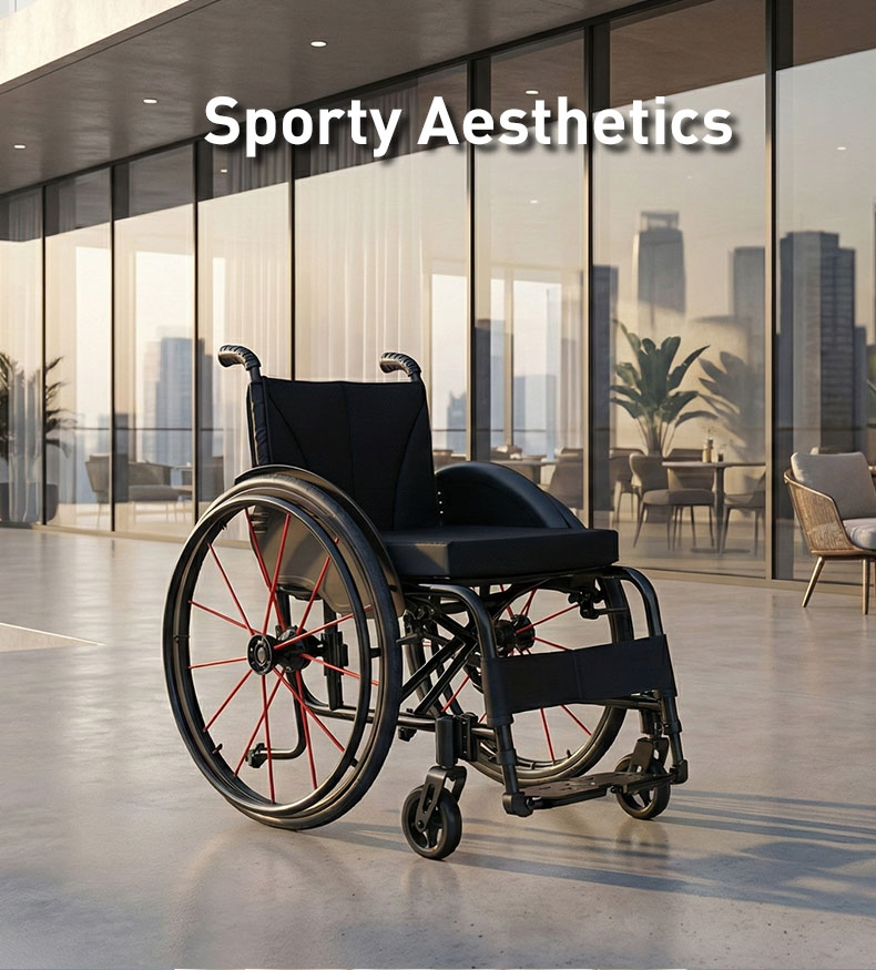 Easy Folding Lightweight Manual Sport Wheelchair with Cushion