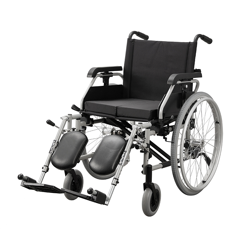 Lightweight Aluminum Manual Wheelchair for Seniors with Steel Cross Bar