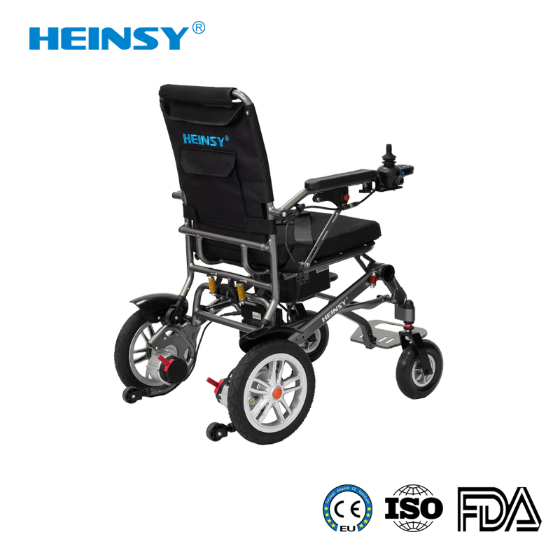 Hes-09 Carried on Airplanes Folding Electric Wheelchair Lightweight Foldable Motorized Wheelchair for Elderly Disabled Transport