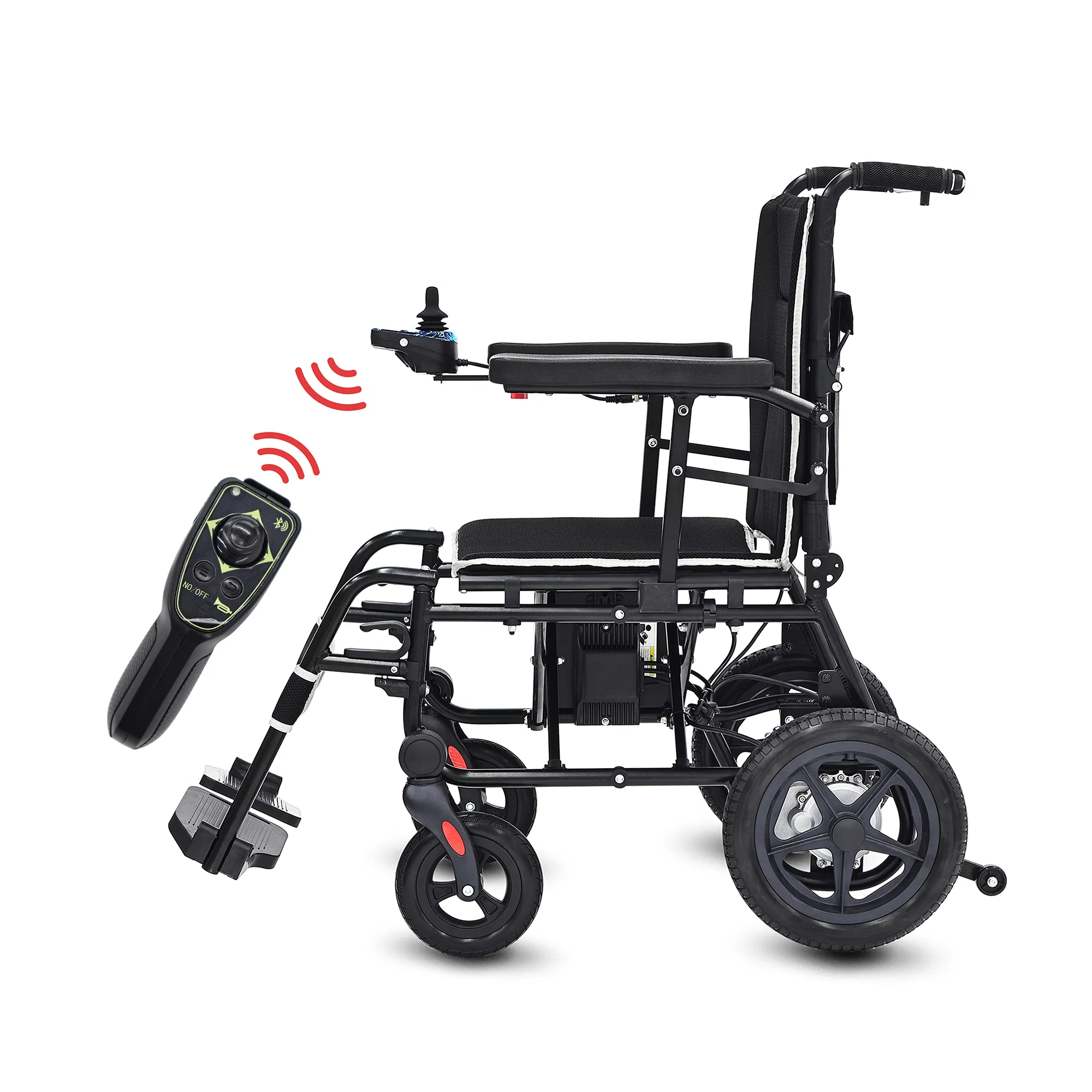 Travel-Friendly Electric Wheelchair with Removable Battery and Compact Features