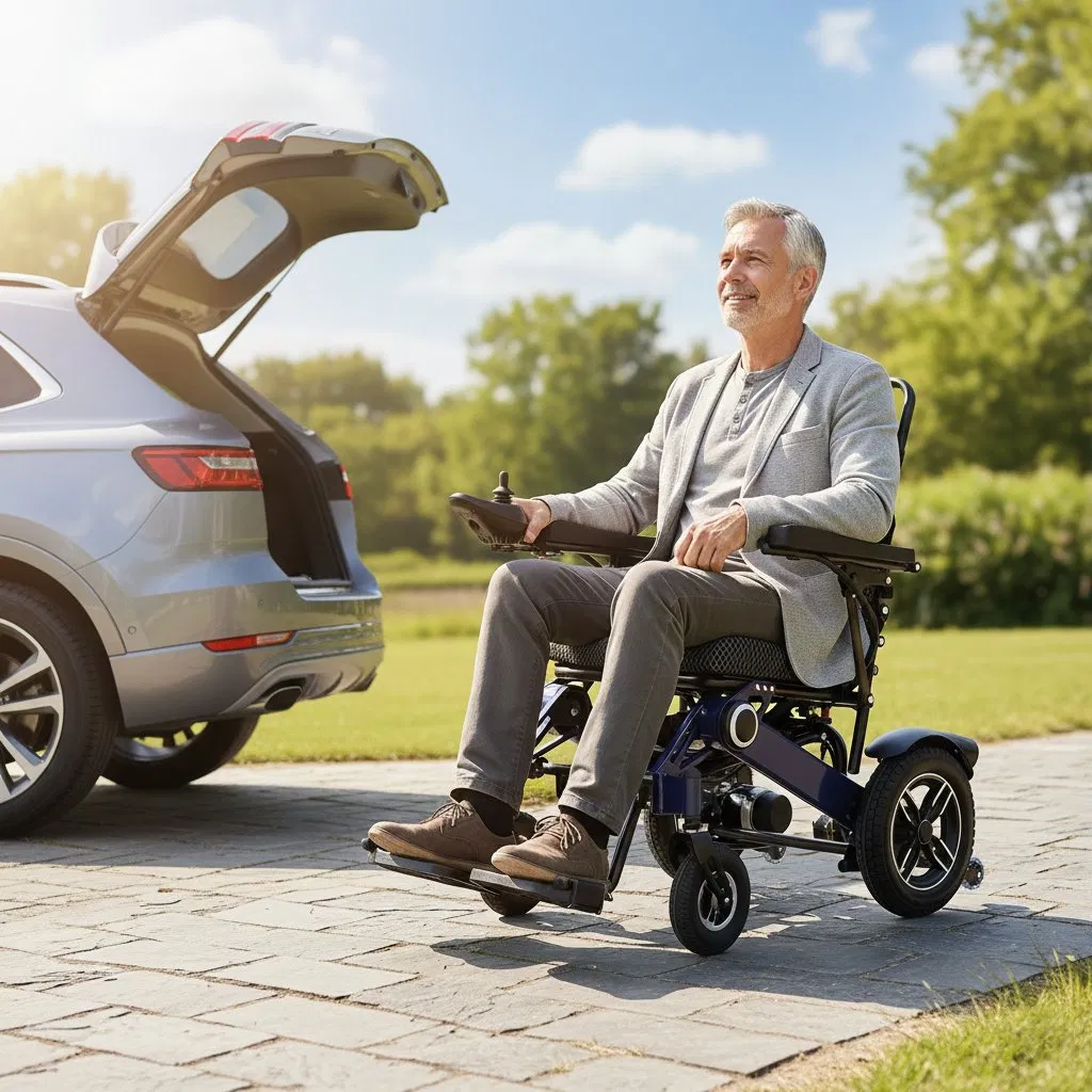 All-Terrain Heavy Duty Folding Electric Wheelchair for Outdoor Use