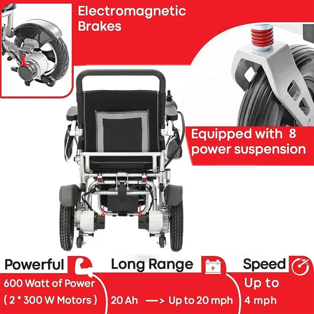 2024 Baichen Ea-8000 Folding Wheelchair Electric Aluminum Lightweight Power Wheel Chair