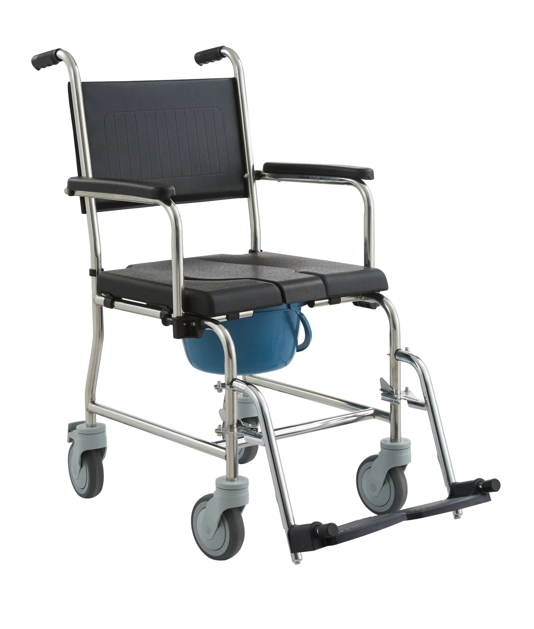 Stainless Steel Commode Medical Wheelchair