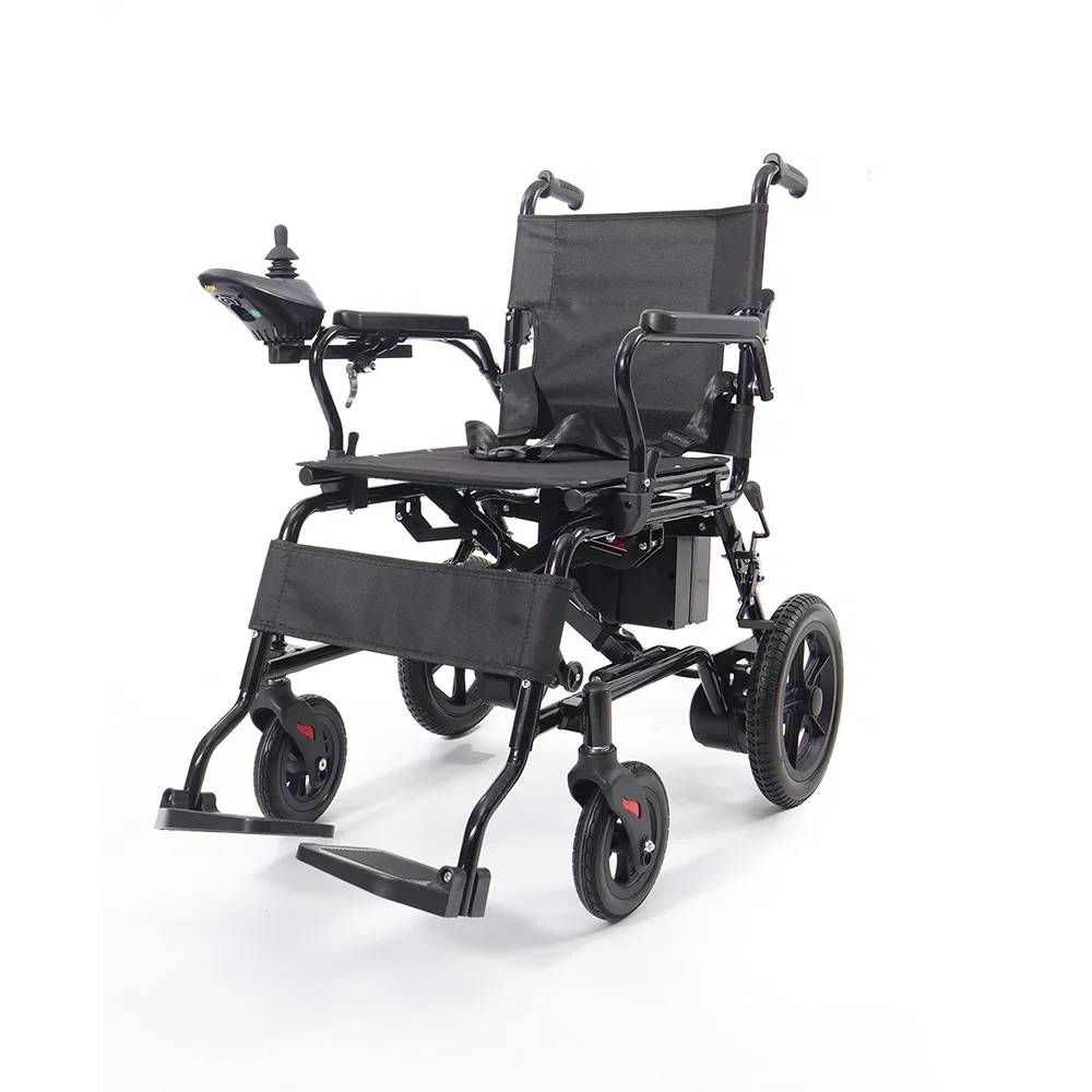 Carbon Steel Electric Wheelchair Foldable Easy-Carry 12ah Lead-Acid Battery Without Cushion
