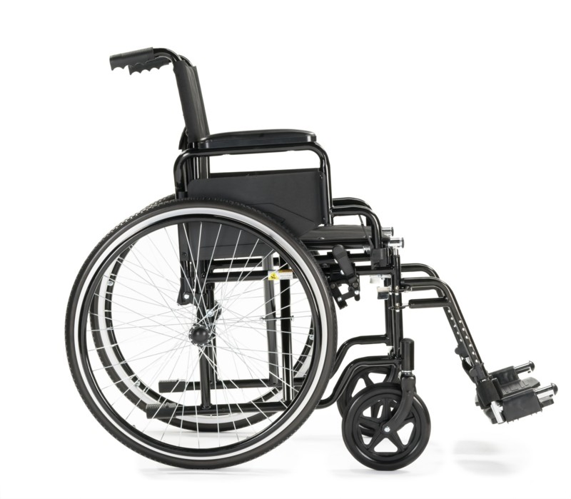 Patient Transport Folding Manual Wheelchair with Fixed Armrest