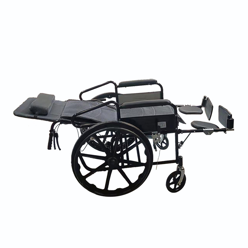 Wholesale Foldable Lightweight Wheelchair for Toilet Adjustable Steel Frame Reclining Manual Wheelchair for Adult
