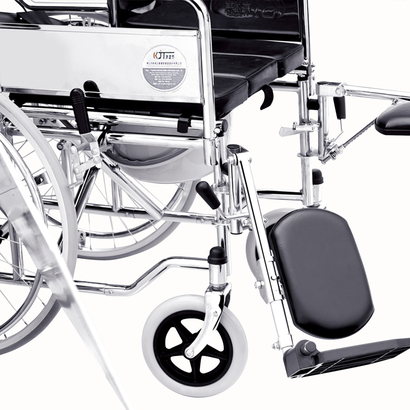 Shower Chair Rolling Transport Toilet Commode Wheelchair for Seniors and Disabled