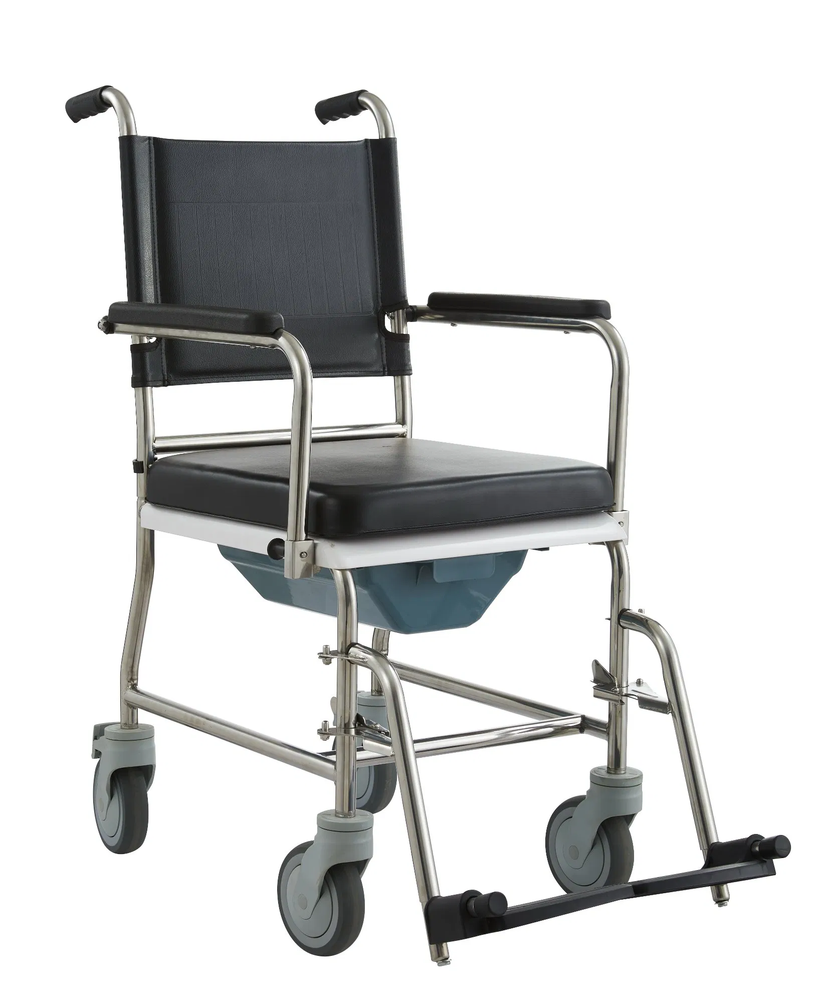Stainless Steel Commode Medical Wheelchair