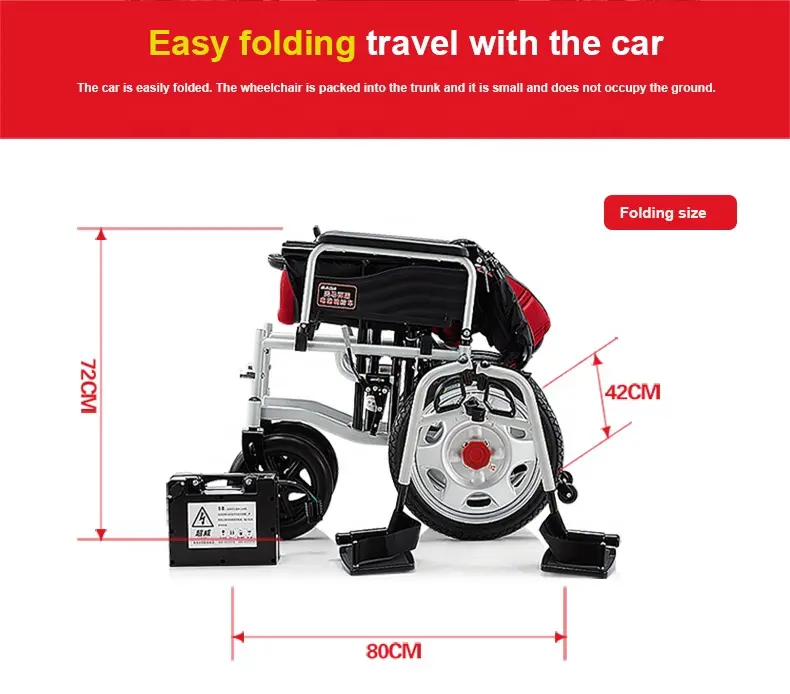 Chinese Manufacture Custom Electric Wheel Chair Power Folding Motorized Wheelchair