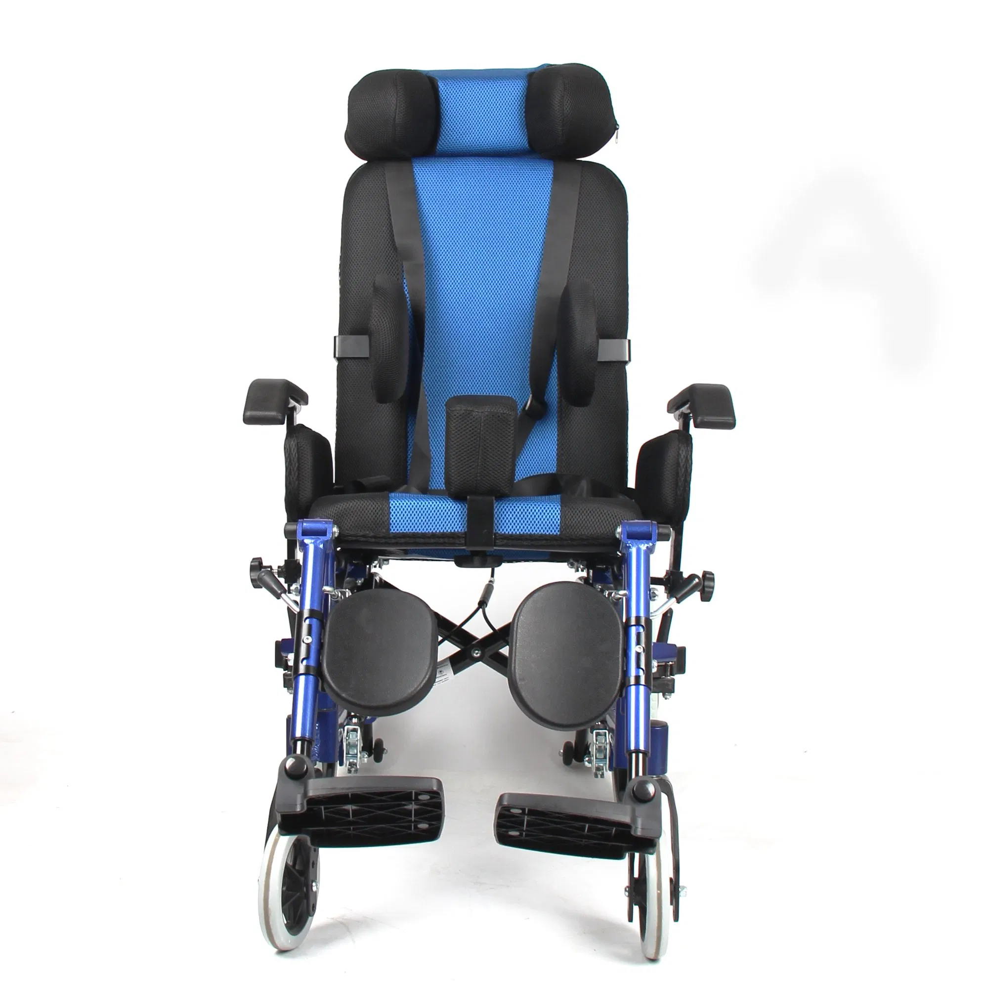 Pediatric Cerebral Palsy Manual Wheelchair for Kids Tilted Seat and Reclining Backrest