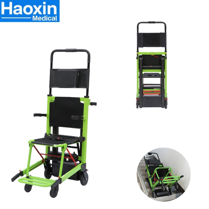 Durable Electric Wheelchair with Exceptional Stair Climbing Features Motorized Stair Stretcher Safety Lock System &amp; Anti-Slip Belt for Patient Transport