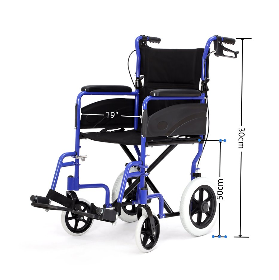 Healthcare Medical Indoor Lightweight Foldable Wheelchair Manual Aluminum Transfer Patient Wheelchair for Disability