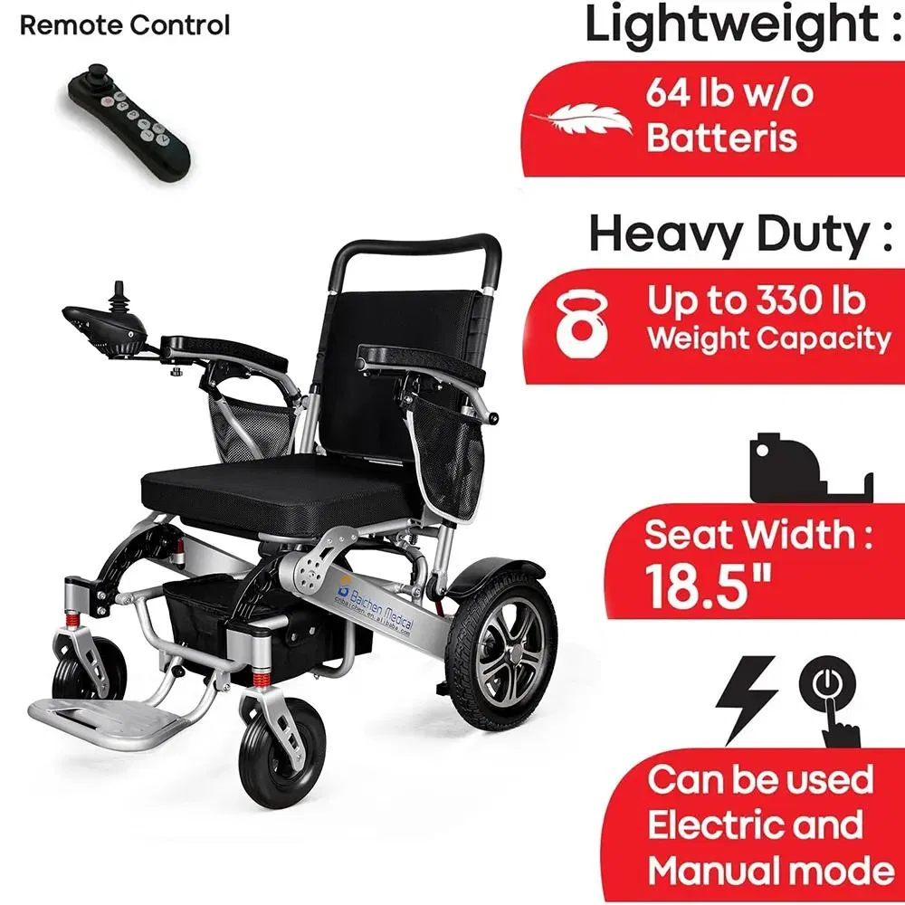 2024 Baichen Ea-8000 Folding Wheelchair Electric Aluminum Lightweight Power Wheel Chair
