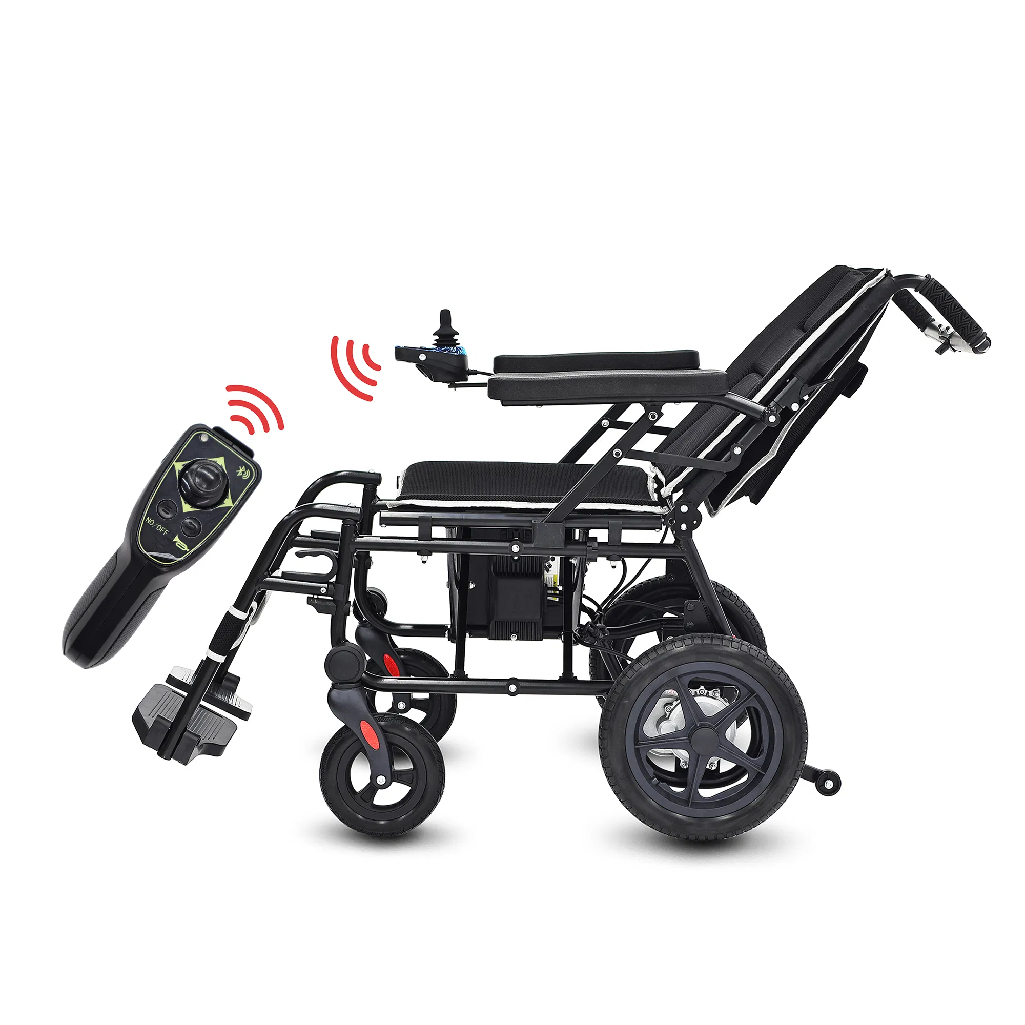 Travel-Friendly Electric Wheelchair with Removable Battery and Compact Features