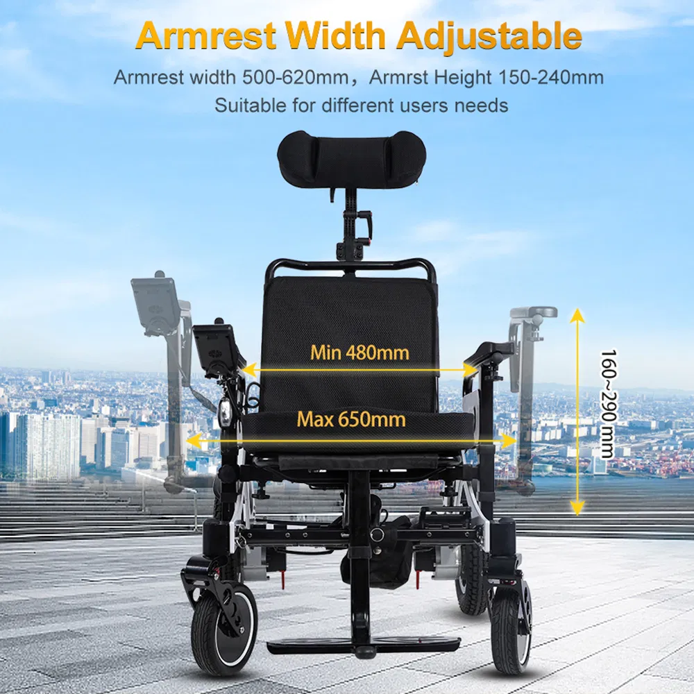 Aluminum Alloy Light Power Reclining Adjustable Control Electric Intelligent Wheel Chair
