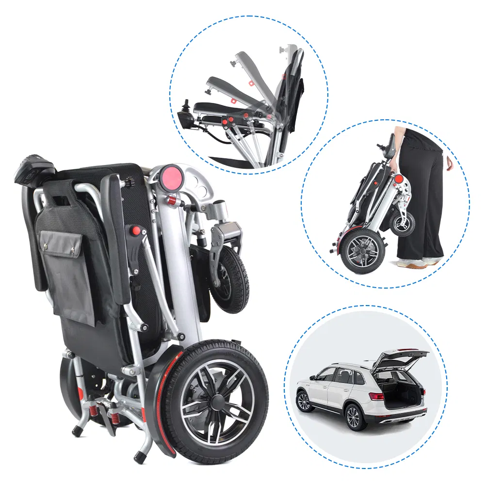 China Supplier Disabled Folding Power Wheel Chair Adult Aluminum Lightweight Electric Wheelchair
