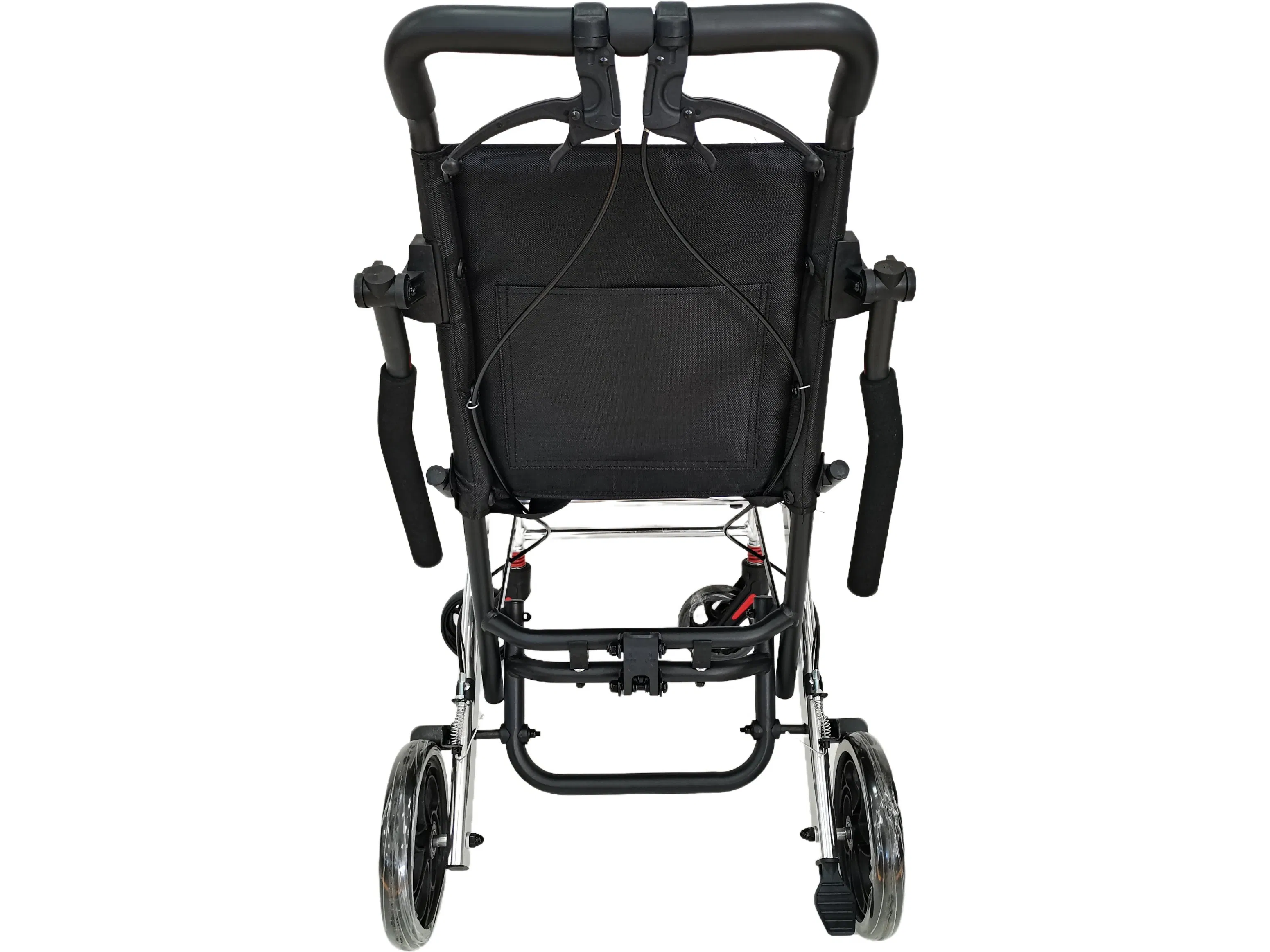 Convenient Portable Press to Fold Light Weight Aluminium Travel Wheelchair for Transport Indoor and Outdoor Use
