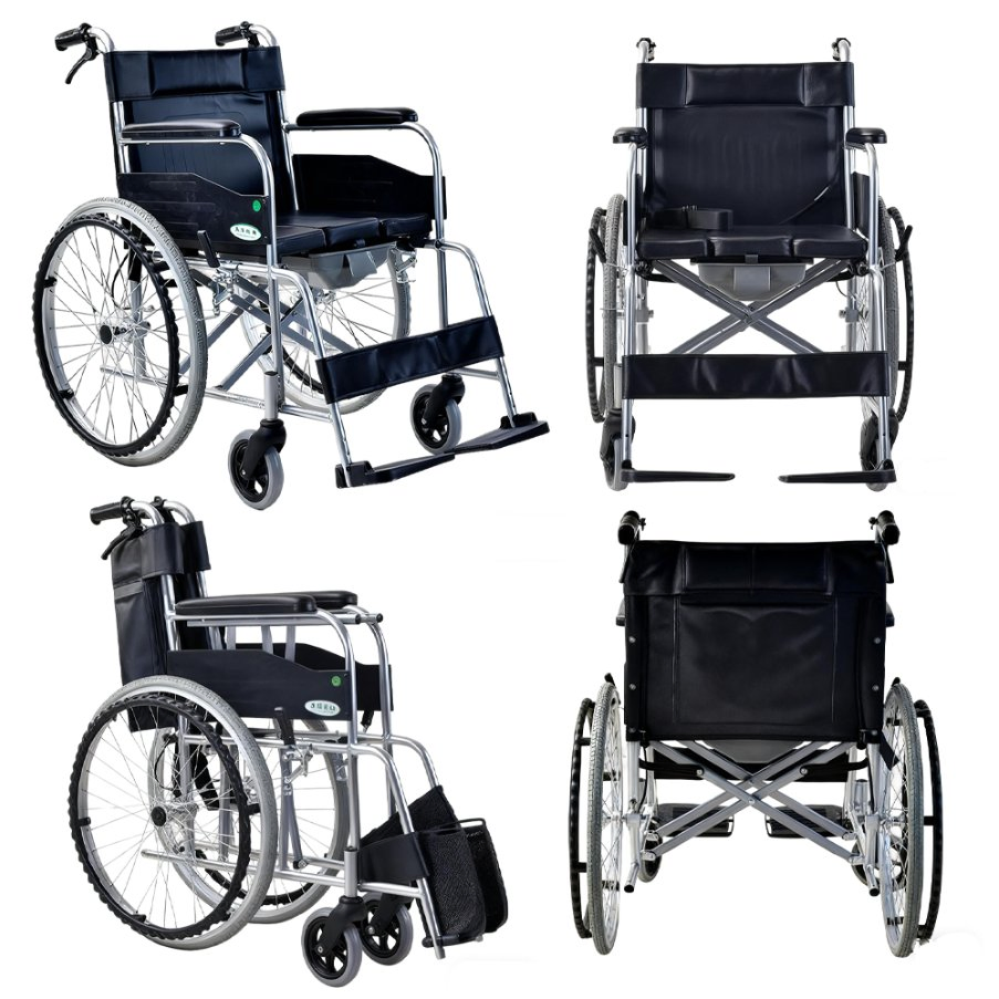 Quality Portable Foldable Leather Hand Cushion Foldable Medical Manual Wheelchair