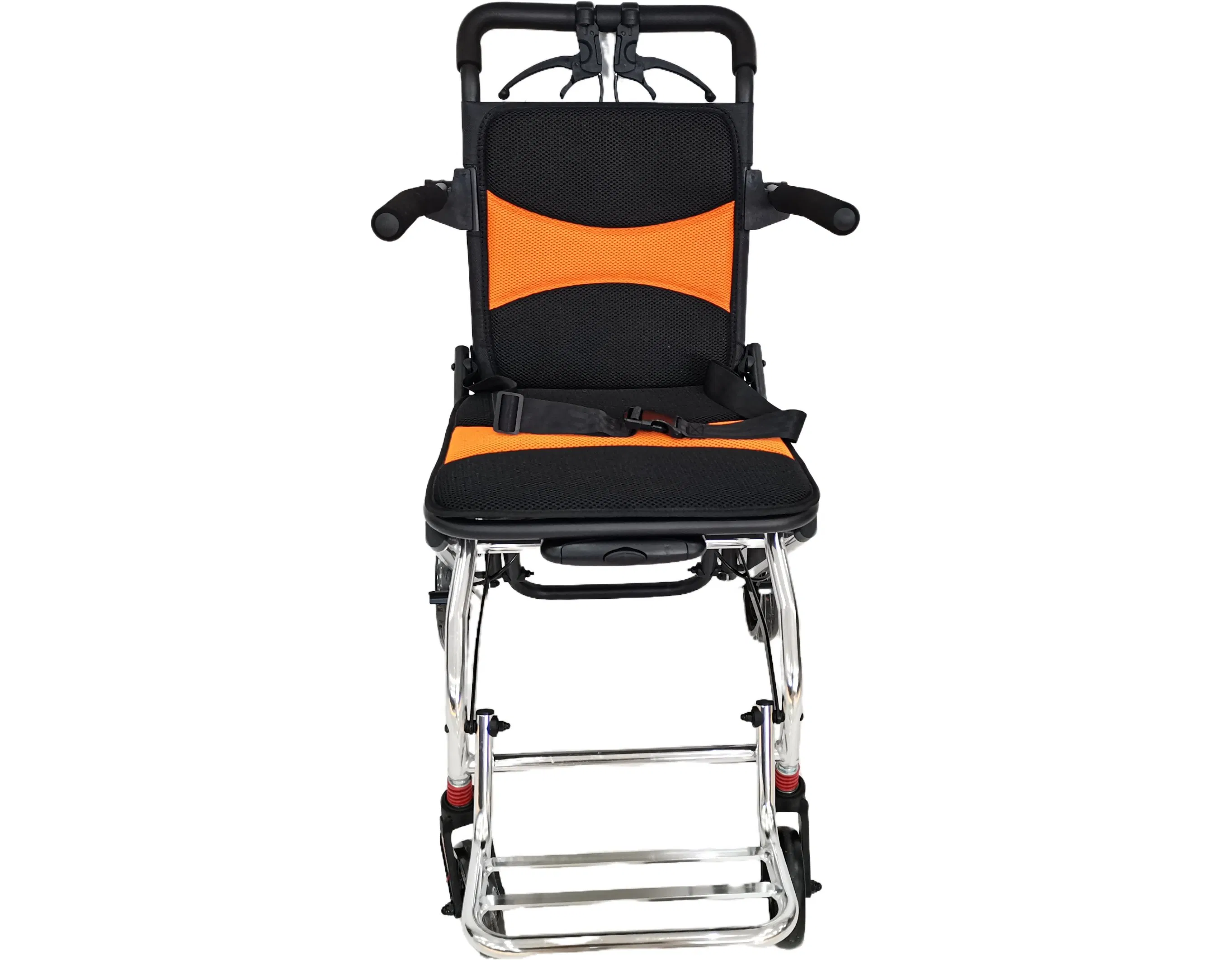 Convenient Portable Press to Fold Light Weight Aluminium Travel Wheelchair for Transport Indoor and Outdoor Use
